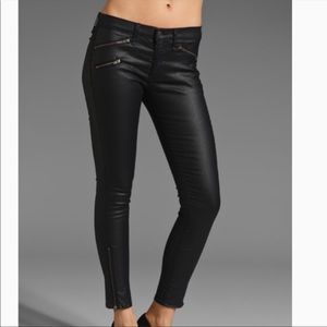 rag & bone Black Coated Skinny Jeans